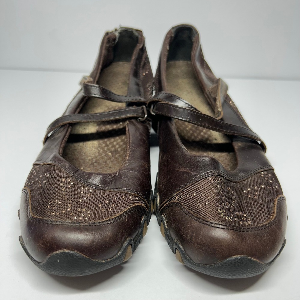 Skechers Mary Jane Sneakers Brown Leather Studded Womens Size 8 21492 TOFF